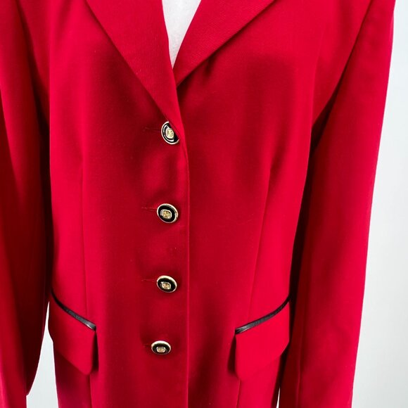 ❤️Vintage Braemar Jeremy Scott 100% Wool Red Blazer Jacket - Picture 6 of 13